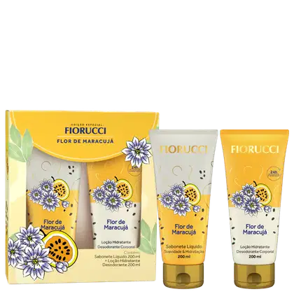 Imagem do produto Kit Fiorucci Flor de Maracujá - Sabonete Líquido 200ml + Loção Hidratante 200ml