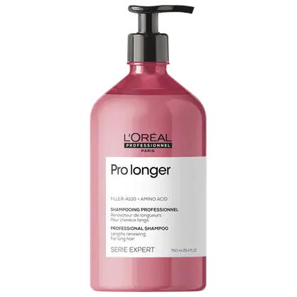A imagem mostra o Shampoo Serie Expert Pro Longer da marca L'Oréal Professionnel.