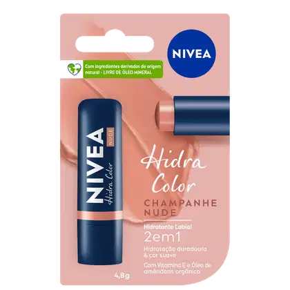 Imagem do produto NIVEA Hidra Color 2 em 1 Nude - Hidratante Labial 4,8g