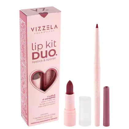 Imagem do produto Kit Vizzela Cosméticos Lip Kit Duo Corajosa (2 Produtos)