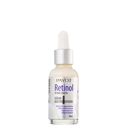 A imagem mostra o Sérum Multirenovador Facial Retinol Vegetal da marca Payot.