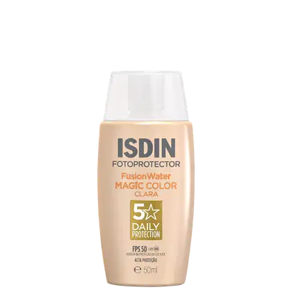 Imagem do produto ISDIN Fusion Water 5 Stars FPS50 Color Clara - Protetor Solar Facial com Cor 50ml