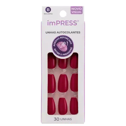Imagem do produto Kiss New York imPRESS Média Bailarina Ruby - Unhas Postiças Autocolantes (30 Unidades)
