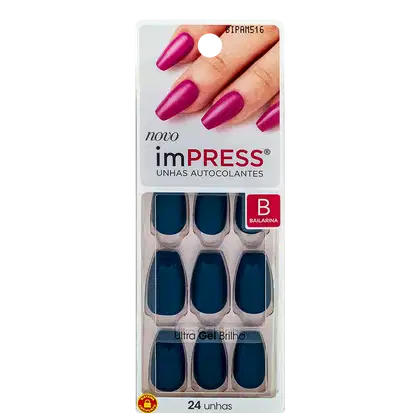 Imagem do produto Kiss New York imPRESS Média Bailarina Sapphire - Unhas Postiças Autocolantes (24 Unidades)