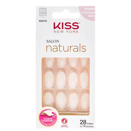 Imagem do produto Kiss New York Salon Naturals Amendoada Médio - Unhas Postiças (28 Unidades)