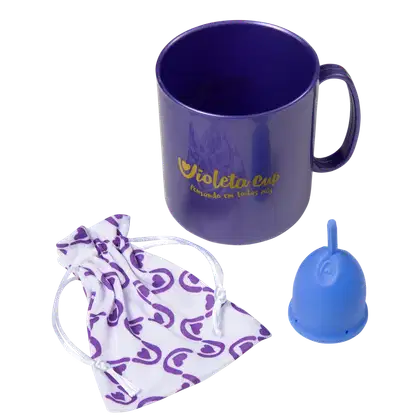Imagem do produto Kit Violeta Cup Coletor Menstrual Azul Tipo B (2 Produtos)