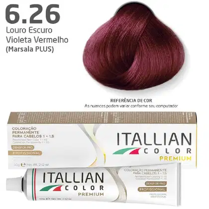 Imagem do produto Itallian Hairtech Color Premium 7.66 Louro Vermelho Intenso - Coloração Permanente 60g