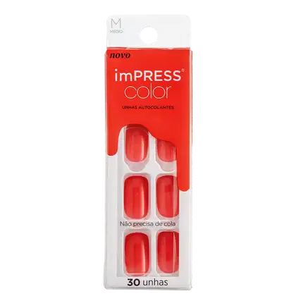 Imagem do produto Kiss New York Impress Color Médio Shes Right - Unhas Postiças Autocolantes (30 Unidades)