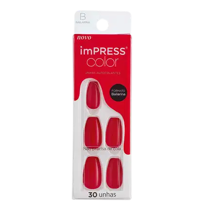 Imagem do produto Kiss New York Impress Color Bailarina Beet Snacks - Unhas Postiças Autocolantes (30 Unidades)