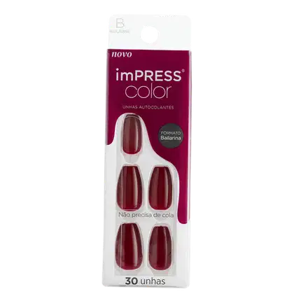 Imagem do produto Kiss New York Impress Color Bailarina Winery in NYC - Unhas Postiças Autocolantes (30 Unidades)