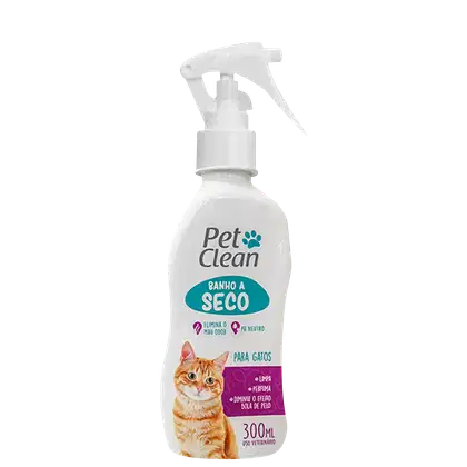 Imagem do produto Pet Clean Banho a Seco para Gatos - Spray de Limpeza 300ml