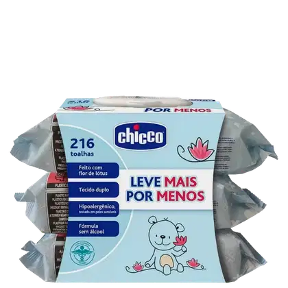 Imagem do produto Kit Chicco Cleasing Wipes (216 Unidades)