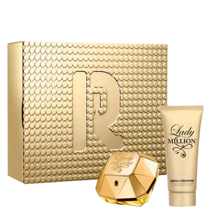 Imagem do produto Conjunto Lady Million Rabanne Feminino - Eau de Parfum 80ml + Loção Hidratante Corporal 100ml