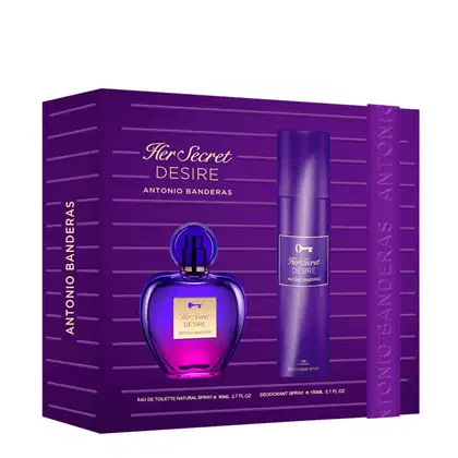Imagem do produto Conjunto Her Secret Desire Banderas - Eau de Toilette 80ml + Desodorante Spray 150ml