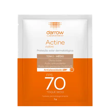 Imagem do produto Amostra Darrow Actine Colors FPS70 Tom 2 Médio - Protetor Solar 2g