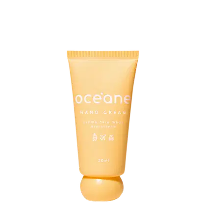 Creme para as mãos Océane 30ml. A embalagem tem uma tampa protetora removível na parte inferior. Tamanho para viagem.