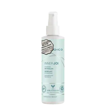 A imagem mostra o Leave-in Joico InnerJoi Hydrate Detangler (200ml), em sua embalagem verde com detalhes em branco e prata.