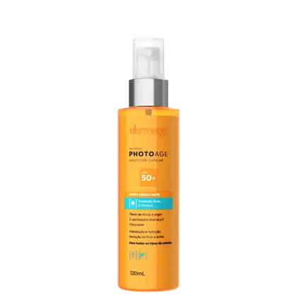 A imagem mostra um frasco de spray laranja com tampa transparente.