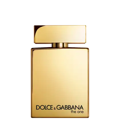 O produto apresentado na imagem é um frasco de perfume da marca Dolce & Gabbana, chamado "the one". O frasco é dourado e possui um design retangular com linhas simples e elegantes. Volumetria de 50ml.