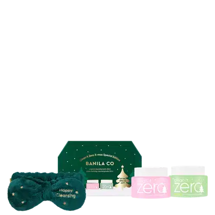 Dois Clean It Zero, uma faixa de cabelo e caixa de embalagem decorativa temática de natal.