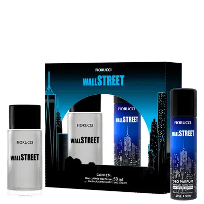 Imagem do produto Conjunto Fiorucci Wall Street Masculino - Deo Colônia 50ml + Desodorante Aerossol 170ml