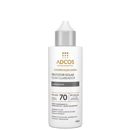 Protetor Solar com Cor Adcos Fotoproteção Diária Fluid Clareador FPS70 40ml