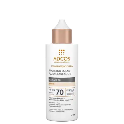 Protetor Solar com Cor Adcos Fotoproteção Diária Fluid Clareador FPS70