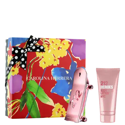 Conjunto Carolina Herrera 212 Heroes For Her Eau de Parfum - Perfume Feminino 80ml + Body Lotion 100ml