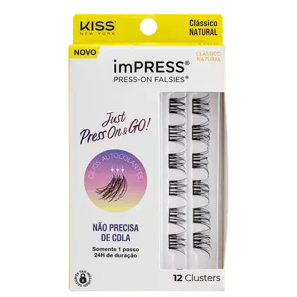 Cílios Postiços Kiss New York imPRESS Press-on Falsies Mini Natural 01 Refil (12 Unidades)