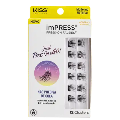 Cílios Postiços Kiss New York imPRESS Press-on Falsies Mini Natural 03 Refil (12 Unidades)