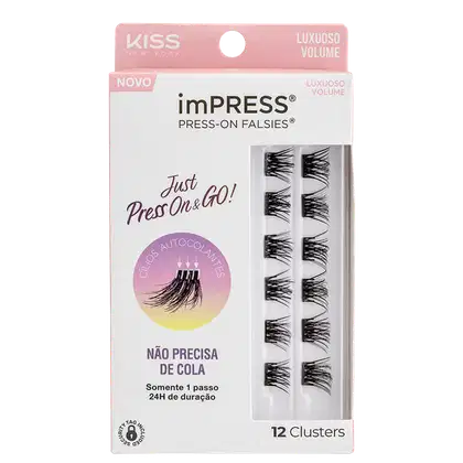 Cílios Postiços Kiss New York imPRESS Press-on Falsies Mini Volume 08 Refil (12 Unidades)