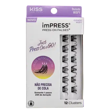 Cílios Postiços Kiss New York imPRESS Press-on Falsies Mini Wispy 09 Refil (12 Unidades)