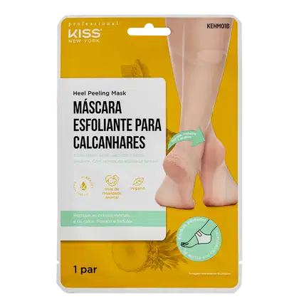 Kiss New York Professional Heel Peeling Mask - Máscara Esfoliante para Calcanhares (1 Par)