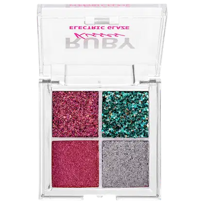 Paleta de Sombras Ruby Kisses Electric Glaze Fuchsia com tons rosados.