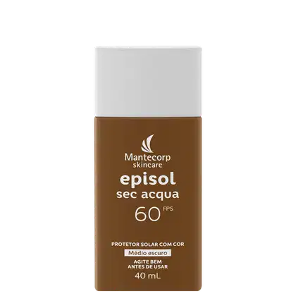 Protetor Solar Facial com Cor Mantecorp Episol Sec Acqua FPS60 Médio Escuro 40ml