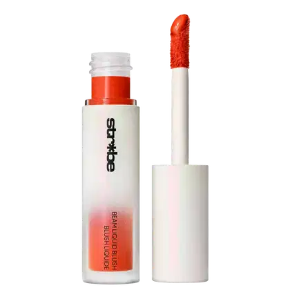 Blush Líquido M·A·C Strobe Apricot Jelly com a tampa ao lado, mostrando a cor do produto