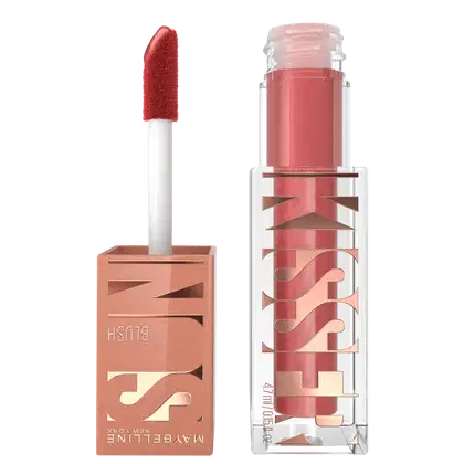 Blush Líquido Multifuncional Sunkisser, da marca Maybelline. Possui cor avermelhada.