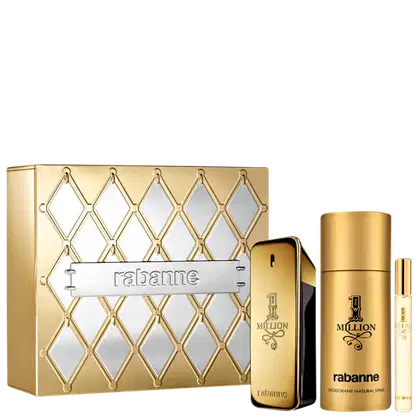 Imagem do produto Conjunto 1 Million Rabanne Masculino - Perfume Eau de Toilette 100ml + Desodorante Spray 150ml + Travel Size 10ml