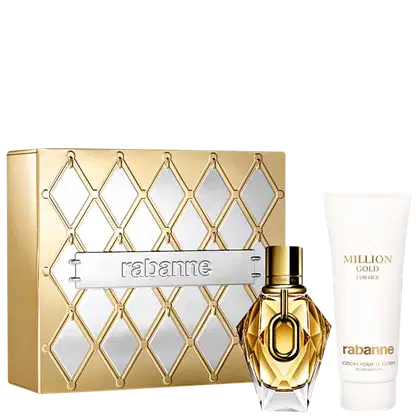 Imagem do produto Conjunto Million Gold for Her Rabanne Feminino - Perfume Eau de Parfum Refilável 50ml + Loção Hidratante Corporal 100ml