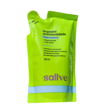 Limpador Antioleosidade Sallve Refil, 240ml.