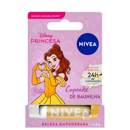 Hidratante Labial Disney Princesa Bela, da marca NIVEA.