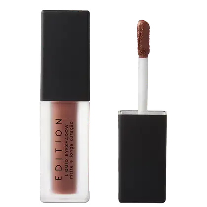 Sombra Líquida Edition Liquid Eyeshadow, da marca Océane. Cor marrom escuro.