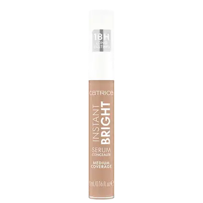 Catrice Instant Bright Serum Concealer, cobertura média e duração de 18 horas, contém 5 ml de produto.