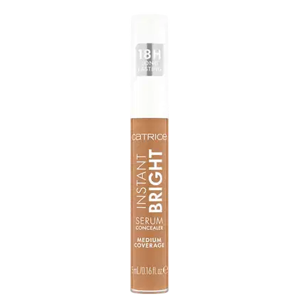 Catrice Instant Bright Serum Concealer, cobertura média e duração de 18 horas, contém 5 ml de produto.