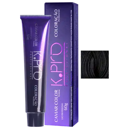 Caixa e tubo de tinta de cabelo da marca Cavalor Color, na cor violeta, com texto em inglês e rosa destacado. O produto é apresentado em embalagem típica de tintura capilar.