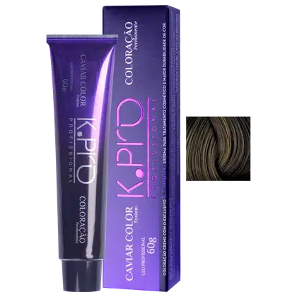Caixa e tubo de tinta de cabelo da marca Cavalor Color, na cor violeta, com texto em inglês e rosa destacado. O produto é apresentado em embalagem típica de tintura capilar.