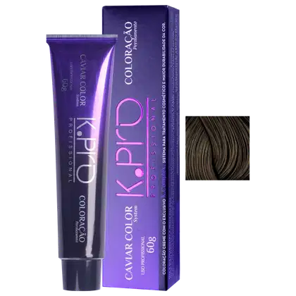 Caixa e tubo de tinta de cabelo da marca Cavalor Color, na cor violeta, com texto em inglês e rosa destacado. O produto é apresentado em embalagem típica de tintura capilar.