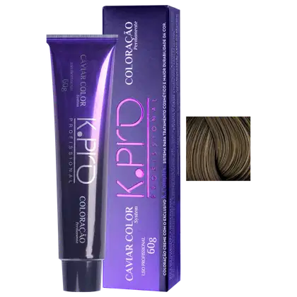 Caixa e tubo de tinta de cabelo da marca Cavalor Color, na cor violeta, com texto em inglês e rosa destacado. O produto é apresentado em embalagem típica de tintura capilar.