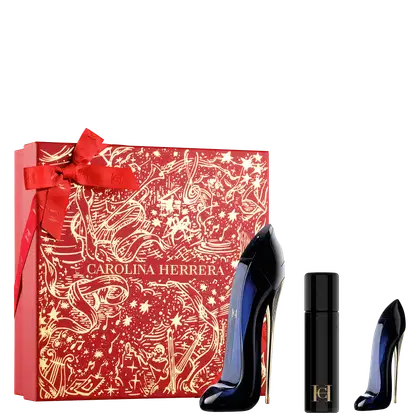 Conjunto Carolina Herrera com perfumes Good Girl e batom Fabulous Kiss Matte