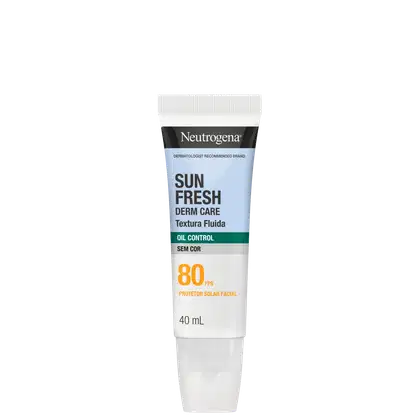 Protetor Solar Facial Neutrogena Sun Fresh Oil Control FPS80 Sem Cor, 40ml.